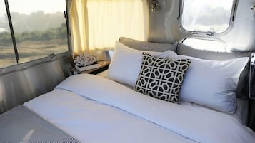 Airstream 23' International RBT | Living area | 15-inch flat-screen TV with digital channels, TV, DVD player