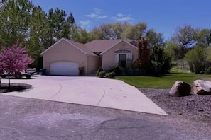 Wide driveway with room for several cars