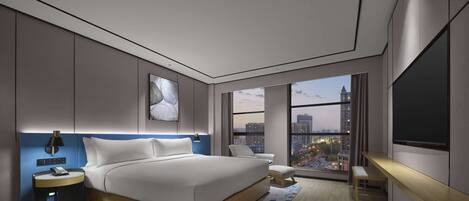 Deluxe-suite - 1 kingsize-seng | Premium-sengetøj, pengeskab på værelset, individuelt design