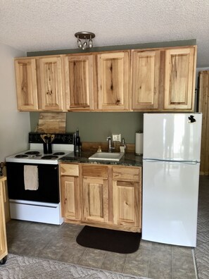 Fridge, microwave, oven, stovetop - Mt Spokane updated Ski Condo WiFi, Pool & Hot Tub~sleeps 4~hike, bike, explore  (Mead)
