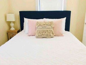 1 bedroom, desk, iron/ironing board, travel cot