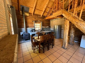 Standard Cabin, 1 Bedroom | Private kitchen | Full-size fridge, blender, cookware/dishes/utensils, cleaning supplies - Hotel Parque La Piramide (Durango)
