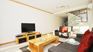 Een televisie en een dvd-speler