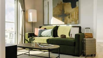 50-inch flat-screen TV with digital channels, TV, streaming services