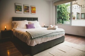 2 bedrooms, desk, iron/ironing board, travel cot
