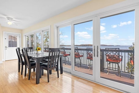 Dining. Huge Camp with Private Beach Sunset Views and Beach Toys