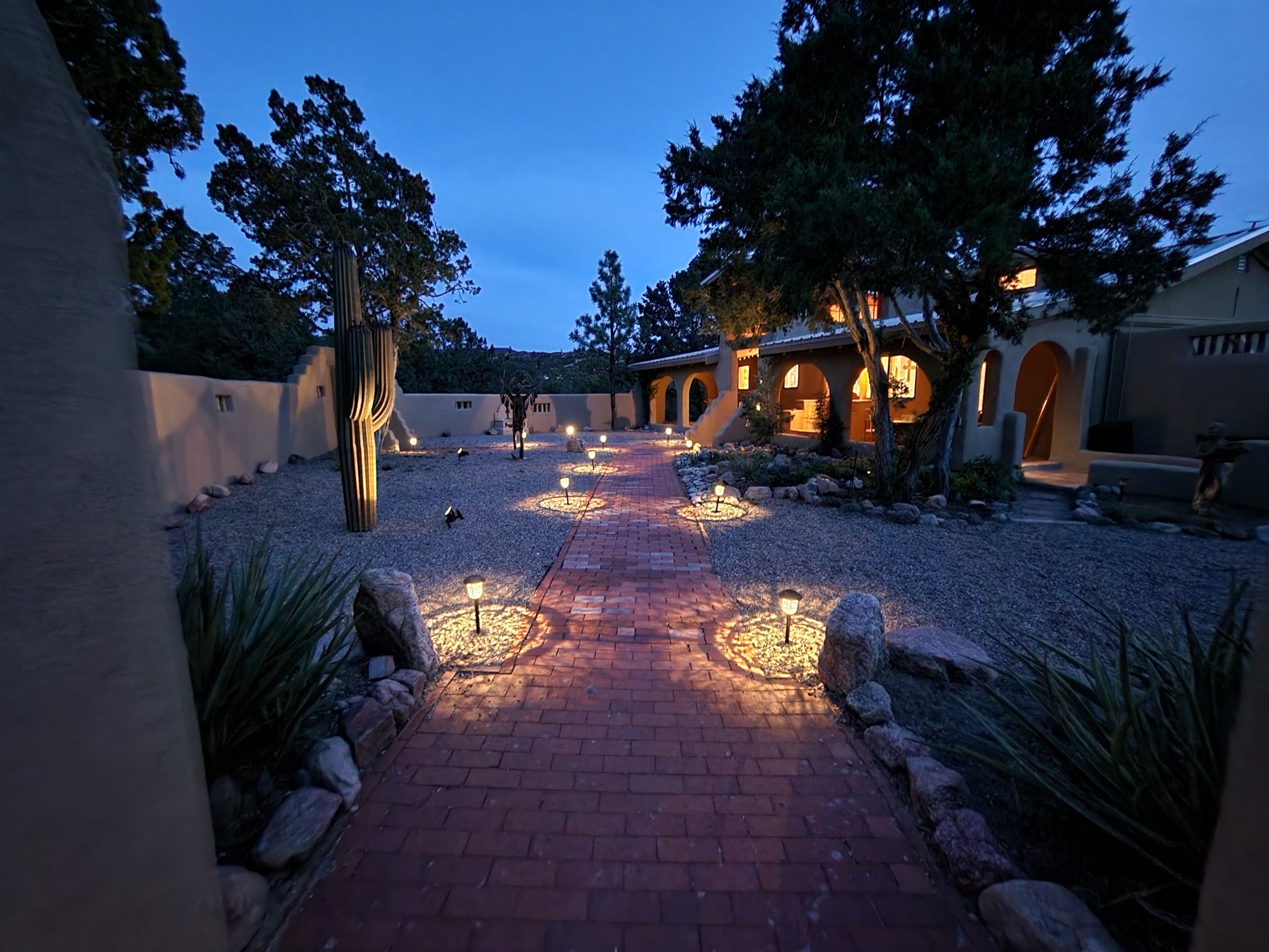 This is the front walk from the parking area to the front door