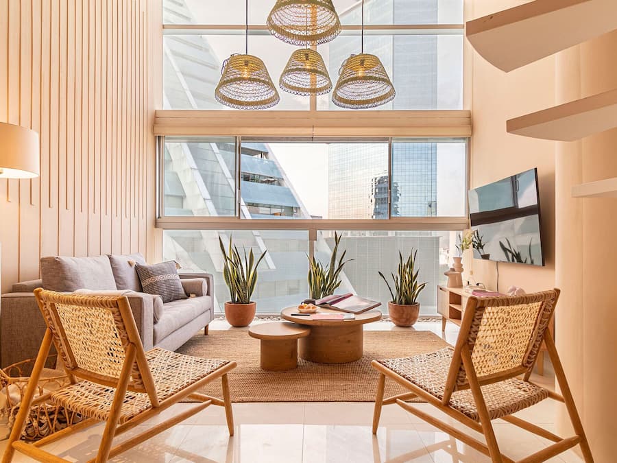 Exclusive Apartment | Living area | 50-inch LED TV with cable channels, TV