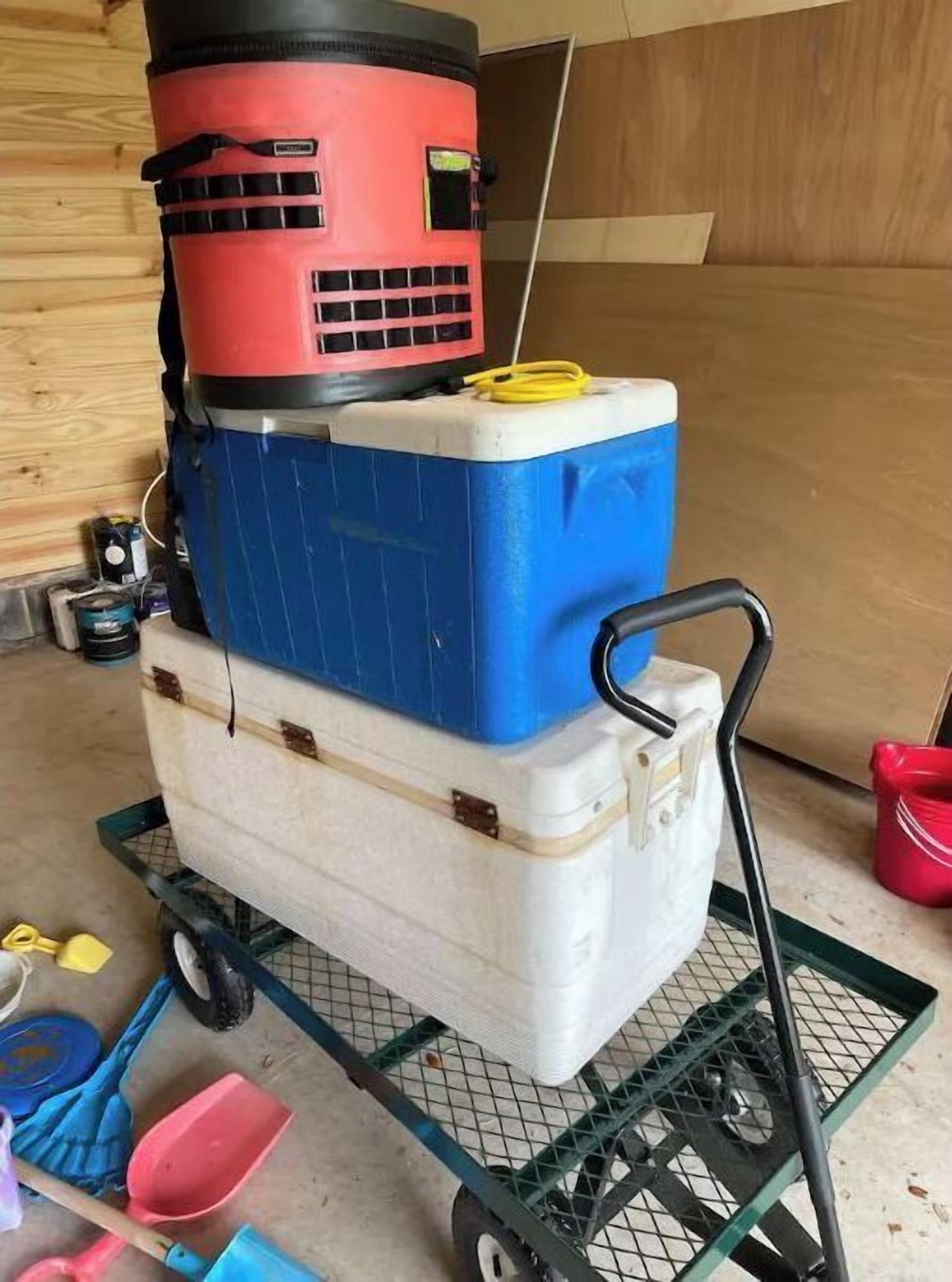 cart and coolers