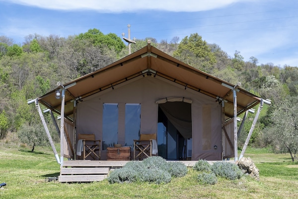 Eingang des Lodge Comet, wo Luxus und Natur in perfektem Einklang stehen. Die Holzterrasse, edle Materialien und klare Linien schaffen einen exklusiven Empfang mitten im Grünen. Ein stilvoller Rückzugsort, der Ruhe, Komfort und tiefe Naturverbundenheit vereint.