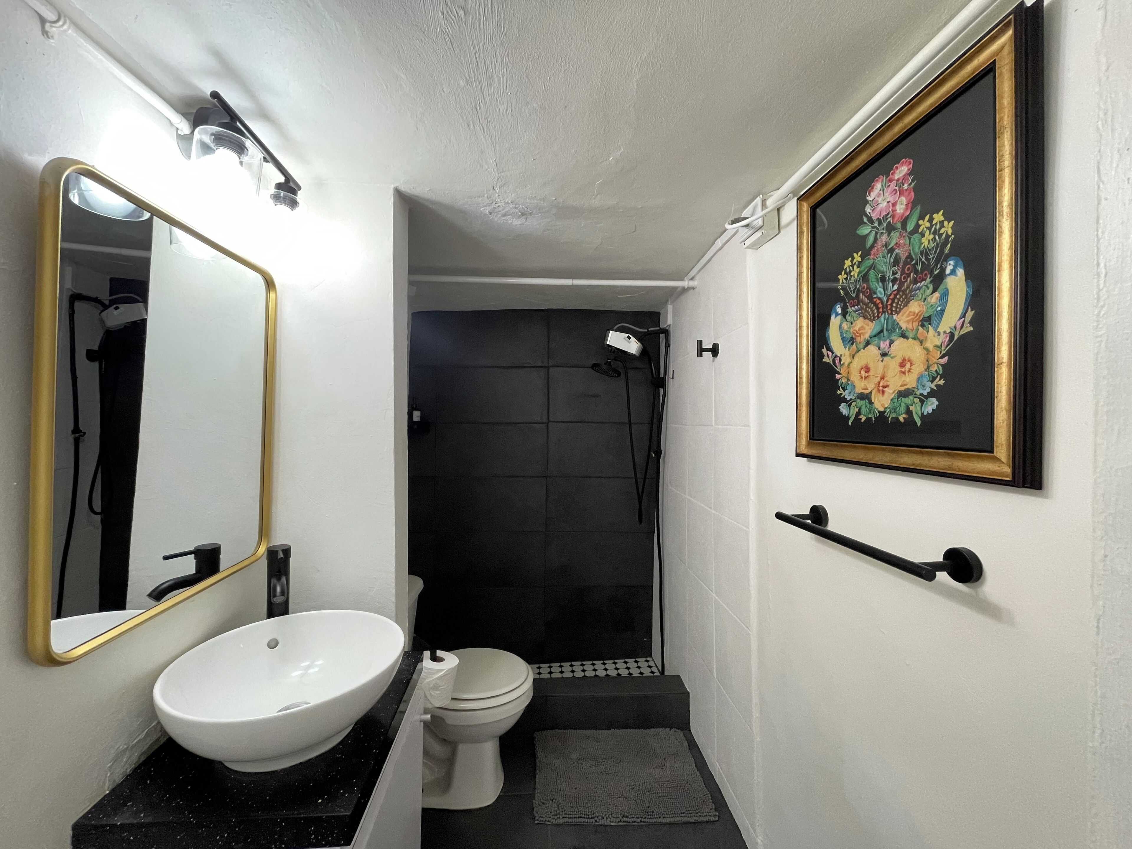 Dusche, Handtücher, Seife, Toilettenpapier