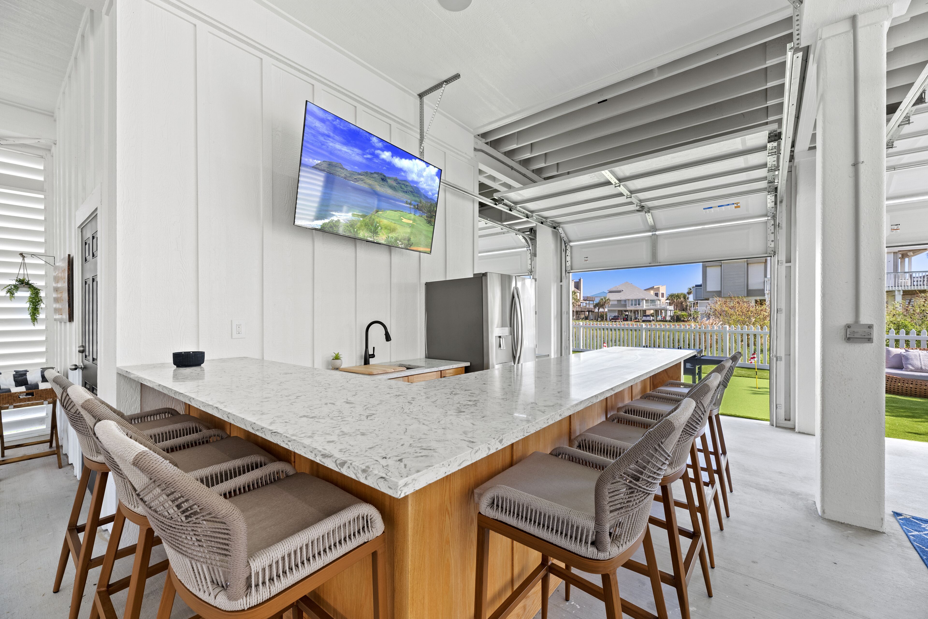 Luxury home w/ HOT TUB & putting green steps from the beach!