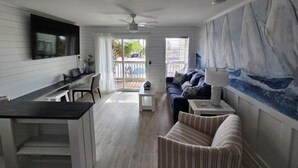 Flat-screen TV - Renovated Oceanfront, 1st Floor Condo! Pool & Fishing Pier! In the Heart of IOP! (Isle Of Palms)