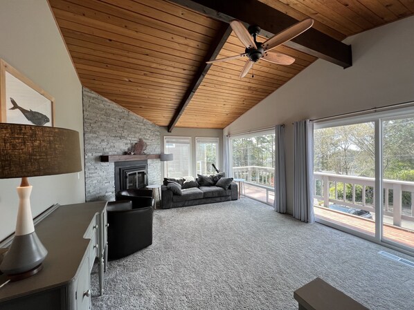 Televisión y chimenea 