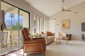 Smart TV, books, music library, stereo