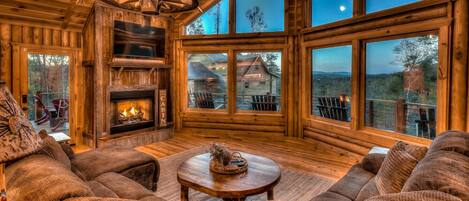 TV, fireplace, stereo