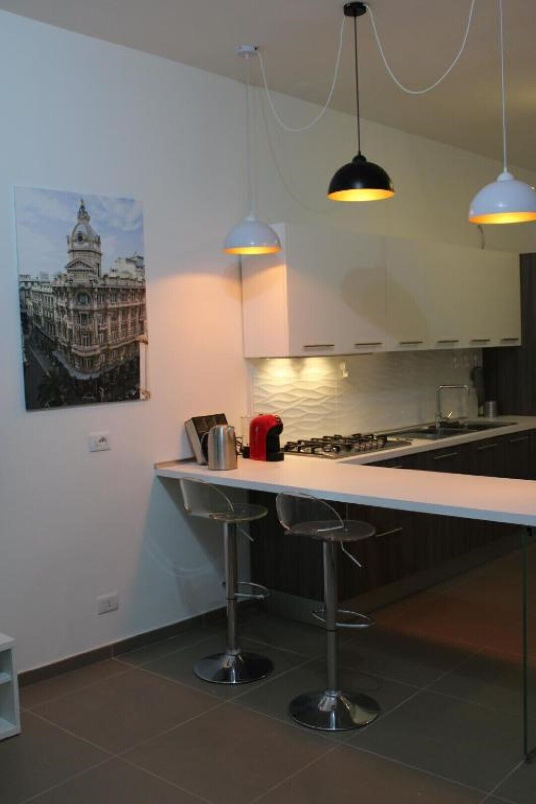 Frigorifero, microonde, forno, piano cottura