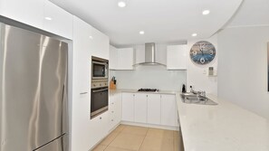 Fridge, microwave, oven, toaster