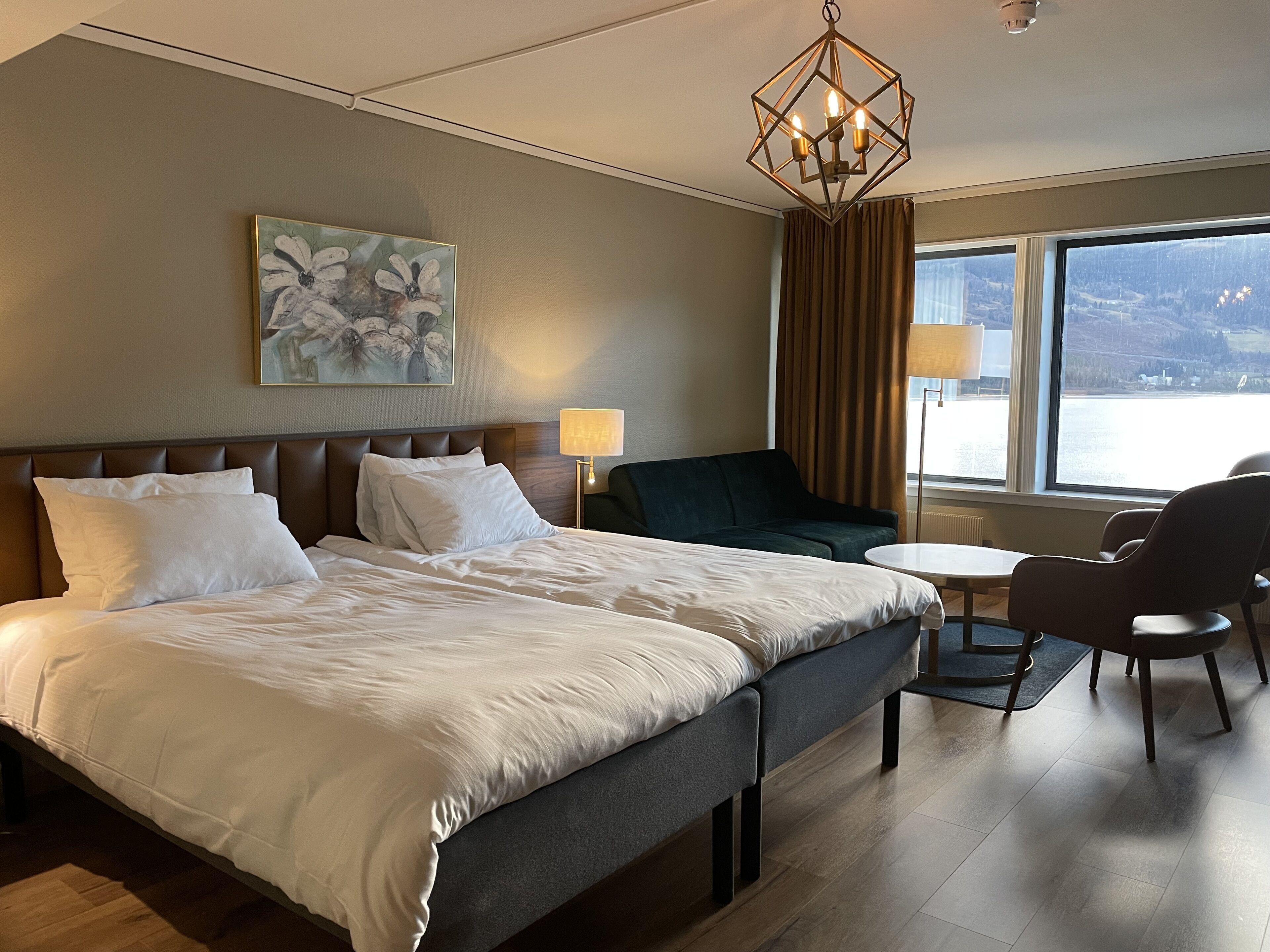 高级双床房, 湖景 | 办公桌、熨斗/熨板、免费 WiFi、床单