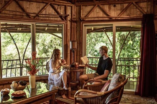 Bamboo Bliss: Ocean Views & Waterfalls Await!