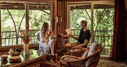 Bamboo Bliss: Ocean Views & Waterfalls Await!