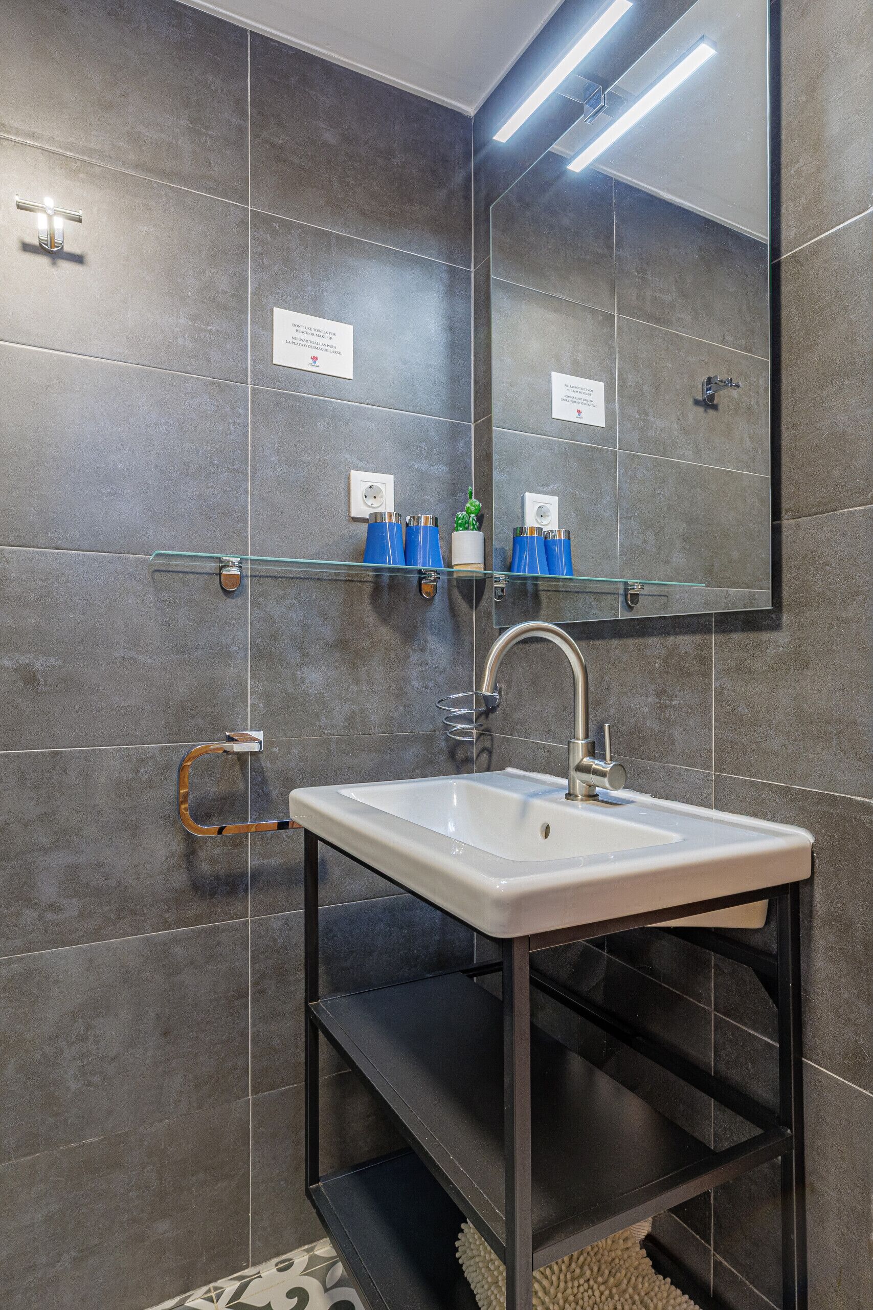 Shower, towels, soap, shampoo