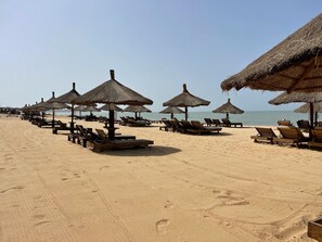 Sun loungers, beach towels