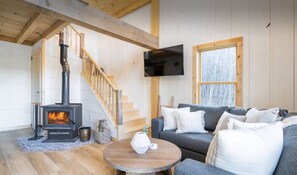 Smart-tv och eldstad