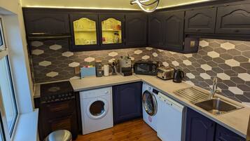 Microwave, oven, dishwasher, highchair