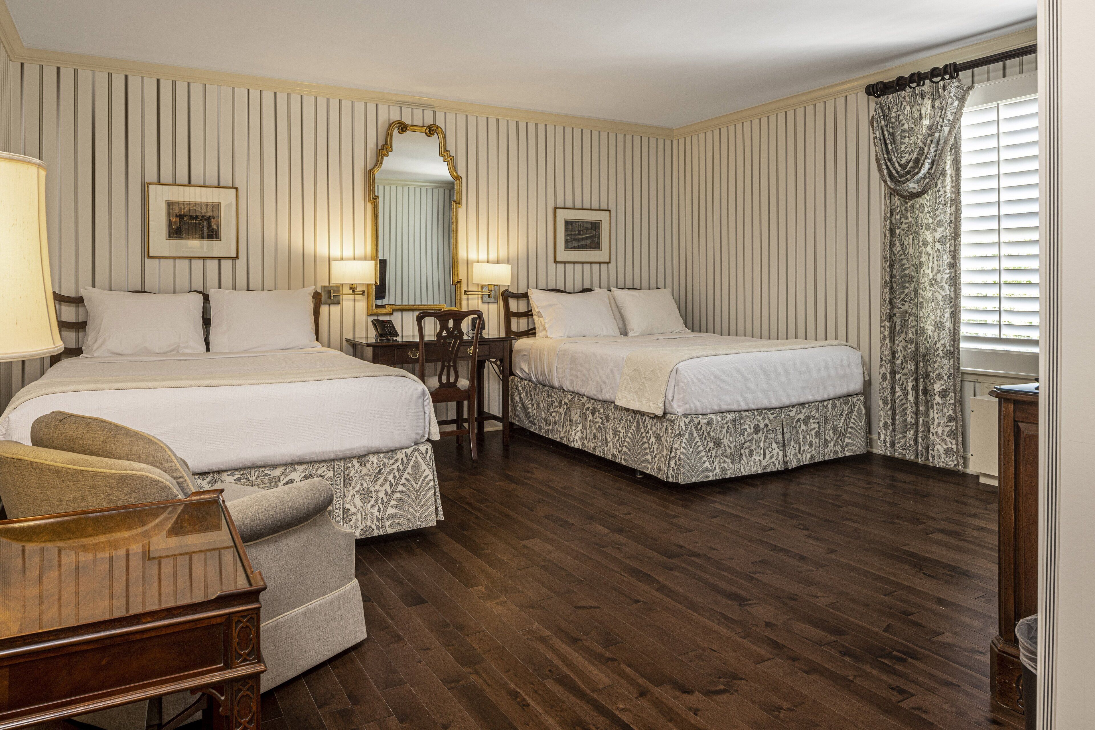 individually decorated, individually furnished, desk, blackout curtains