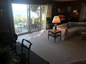 Älytelevisio, takka, kirjoja, tulostin