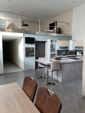 Dining. Lovely loft with private pool