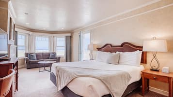 Oceanfront King With Side Balcony | Memory foam beds, free WiFi, bed sheets