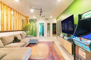 TV, video games, books, offices