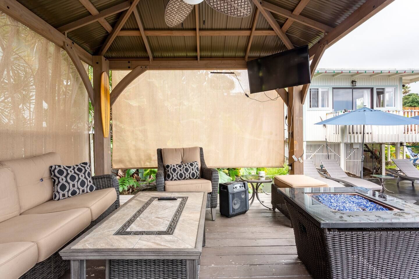 Pool Area/ Gazebo with fire pit