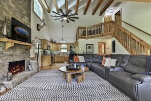 Smart TV, fireplace, video games, table football