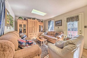 TV, fireplace, DVD player, foosball