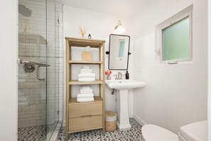 Hair dryer, towels