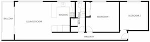 Floor plan - Waterviews on Marine - Apartment 1 (The Entrance)