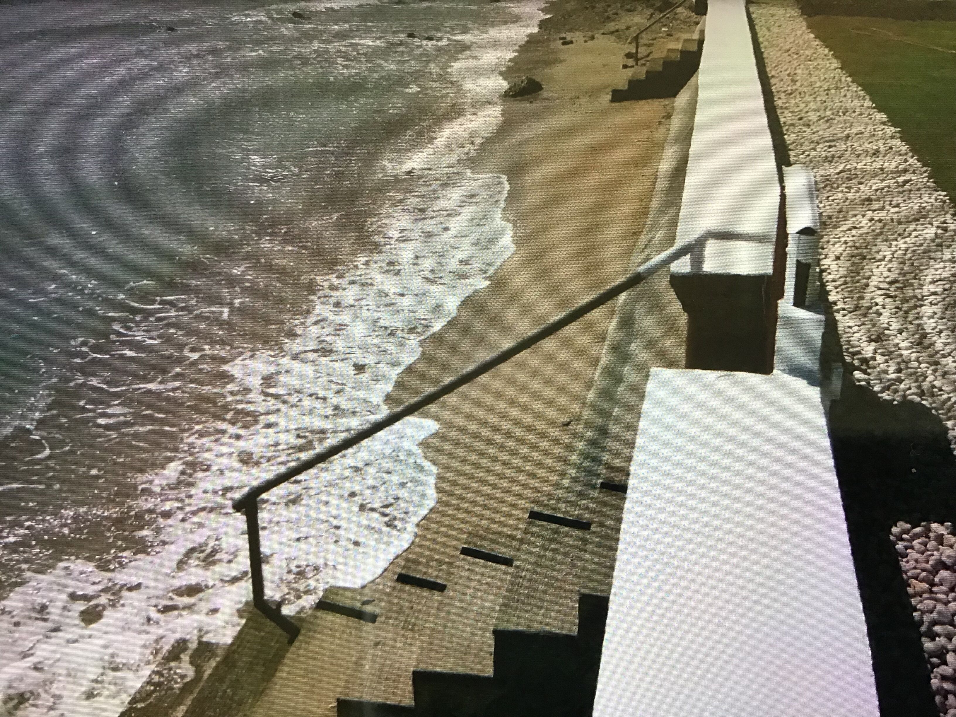 On the beach, sun loungers, beach towels