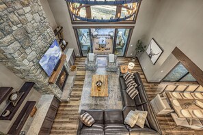 Smart TV, fireplace, foosball, table tennis