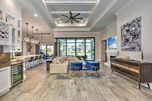 TV, fireplace, offices - Luxury canal home w/ heated pool & spa! (Marco Island)