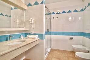 Shower, rainfall showerhead, hair dryer, bidet