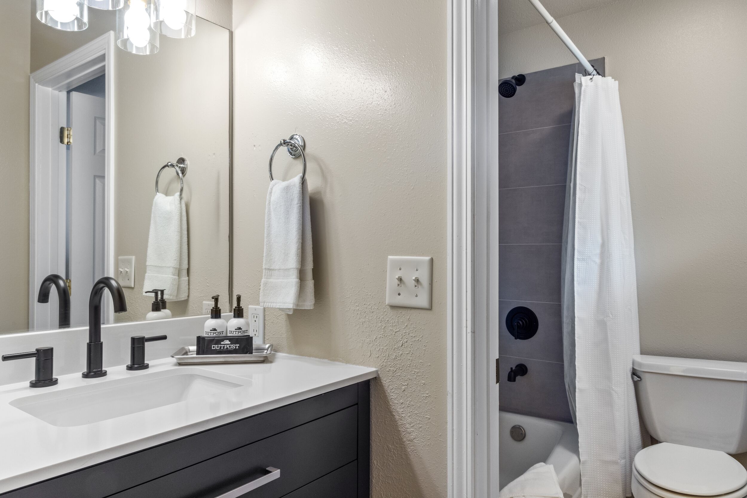 Hair dryer, towels