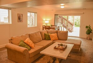 Smart TV, books, music library, stereo