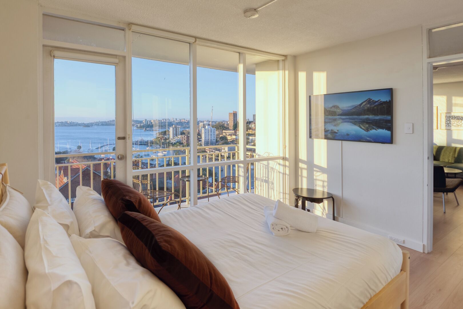 Bedroom also includes Samsung Frame TV