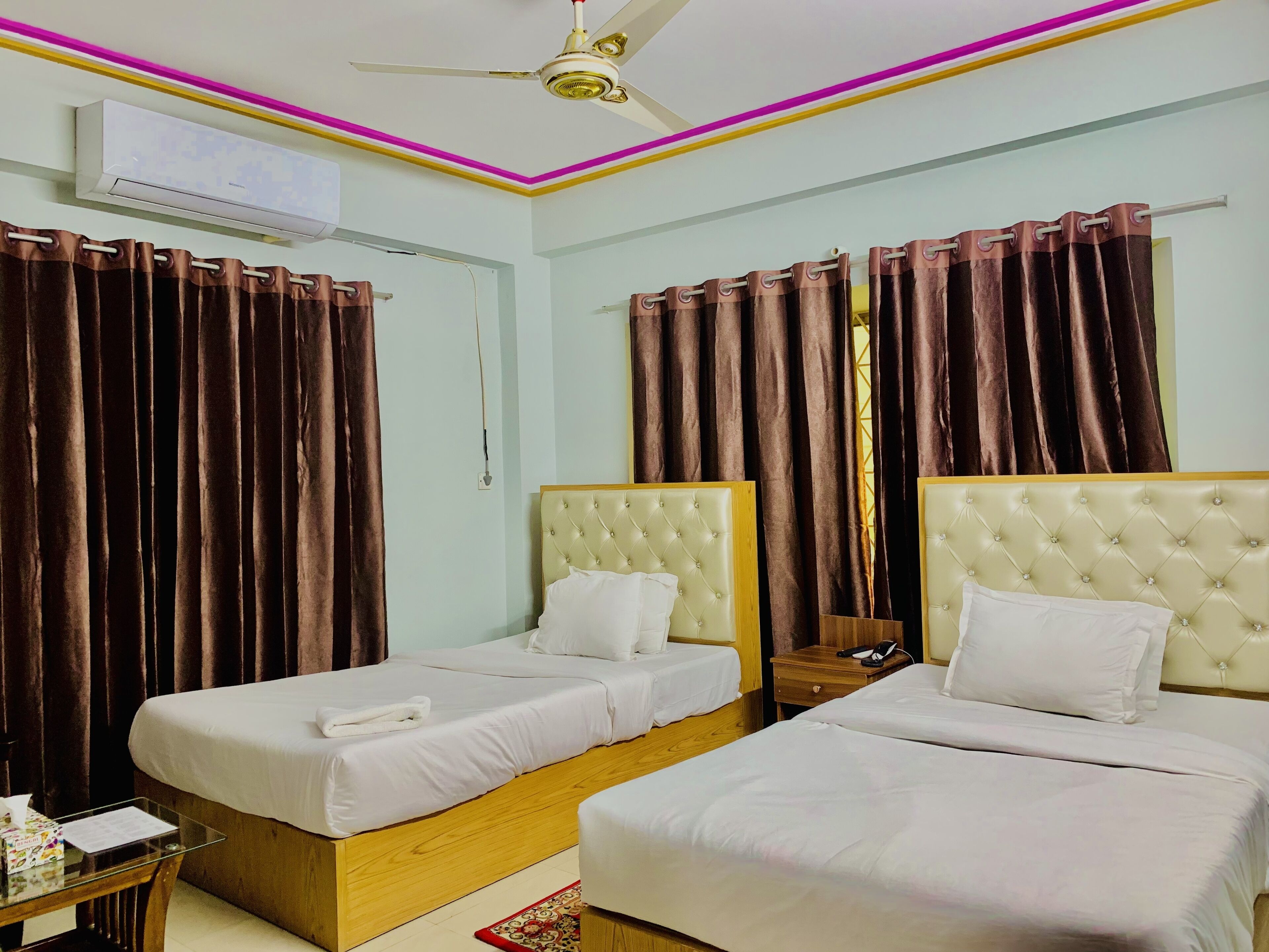 family quadruple room, 2 double beds | desk, laptop workspace, iron/ironing board, free wifi