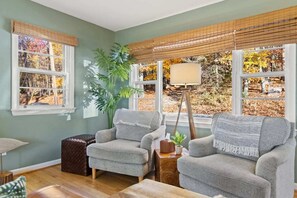 Smart-TV, Kamin, Arbeitsbereiche