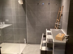 Shower, hair dryer, towels - Charming apartment overlooking the Gulf of Ajaccio! Large terrace, sea view (PORTICCIO)
