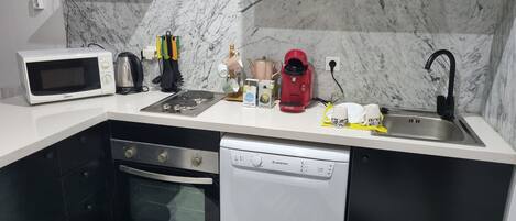 Microwave, oven, stovetop, dishwasher